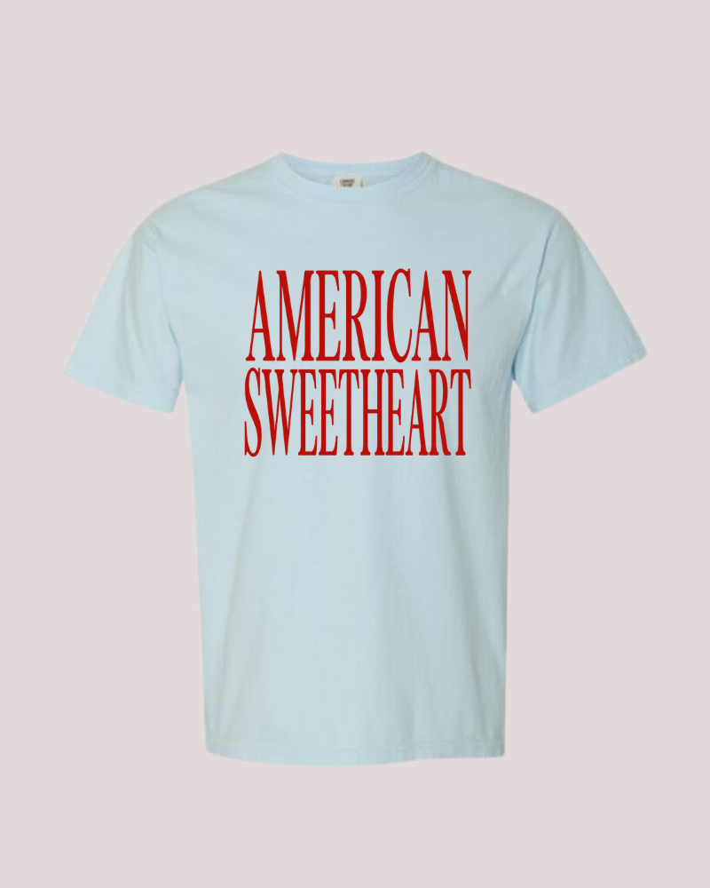 American Sweetheart Graphic Tee - Light Blue