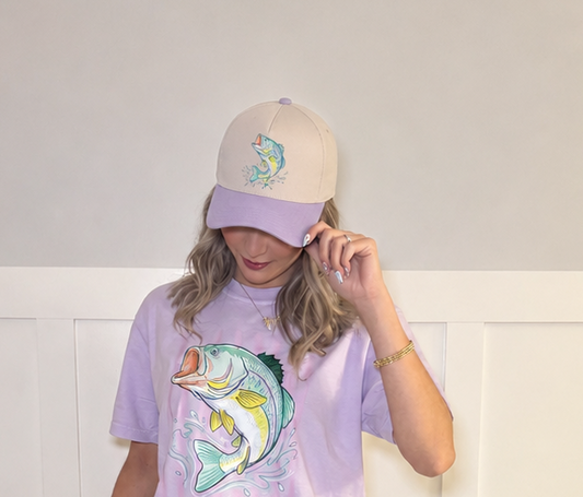 Retro Bass Hat - tan/lilac